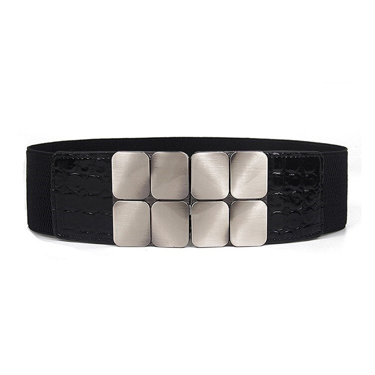 Ceintures larges pour femme - Accessoires de robe de soirée élastiques noirs style 6 black color