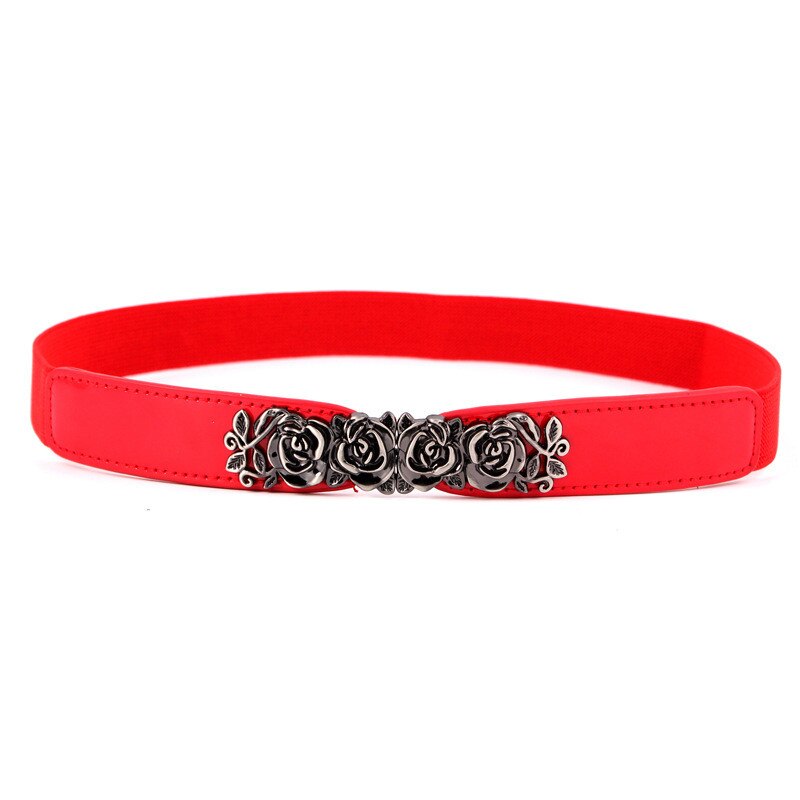 Ceintures larges pour femme - Accessoires de robe de soirée élastiques noirs style 1 red color