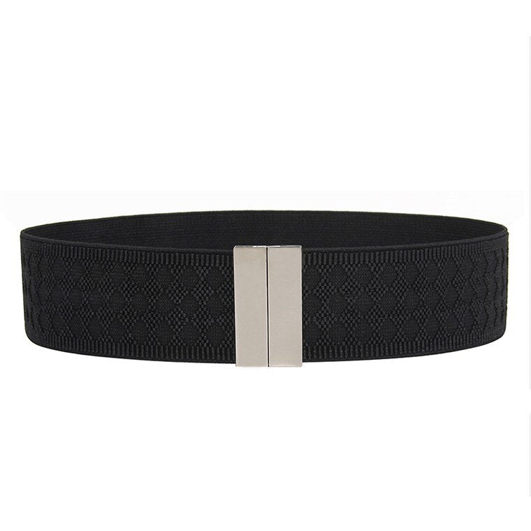 Ceintures larges pour femme - Accessoires de robe de soirée élastiques noirs styl 7 silver blackL