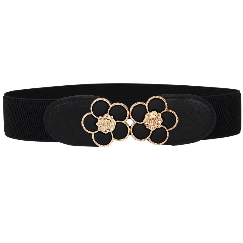 Ceintures larges pour femme - Accessoires de robe de soirée élastiques noirs