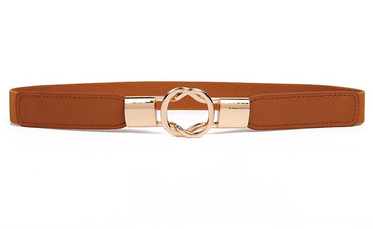 Ceintures larges pour femme - Accessoires de robe de soirée élastiques noirs style 2 brown color