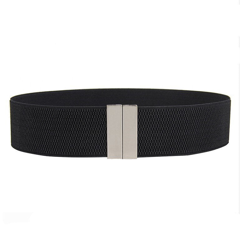 Ceintures larges pour femme - Accessoires de robe de soirée élastiques noirs styl 7 silver blackP