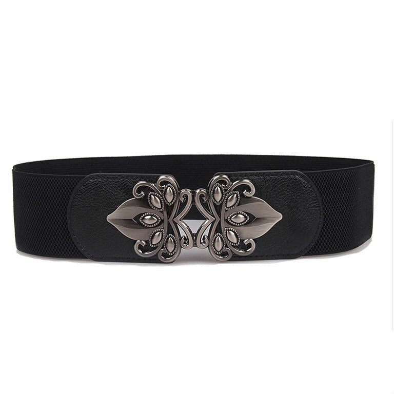 Ceintures larges pour femme - Accessoires de robe de soirée élastiques noirs styke 5 black color