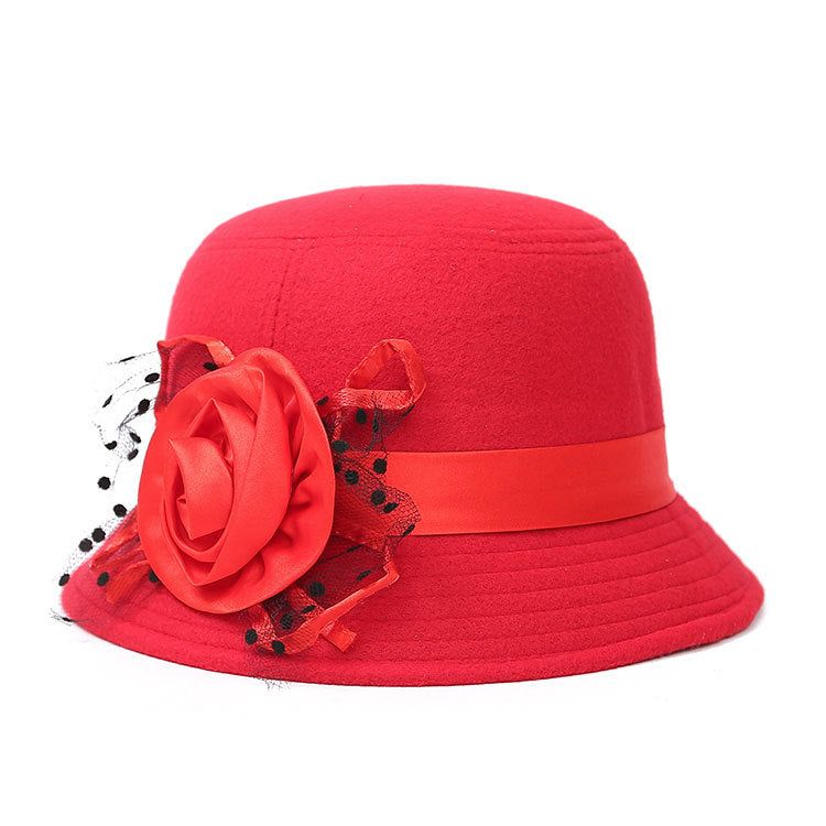 Chapeau en laine à large bord pour femme | AOMshop Big red Size