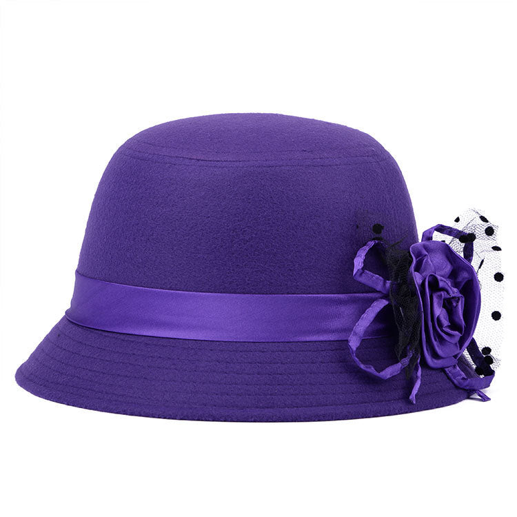 Chapeau en laine à large bord pour femme | AOMshop Purple Size