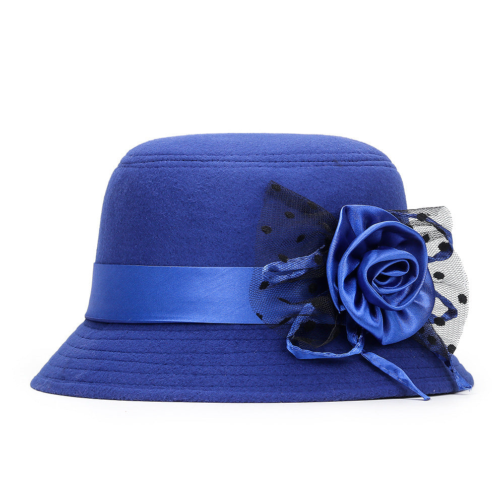 Chapeau en laine à large bord pour femme | AOMshop Royal blue Size