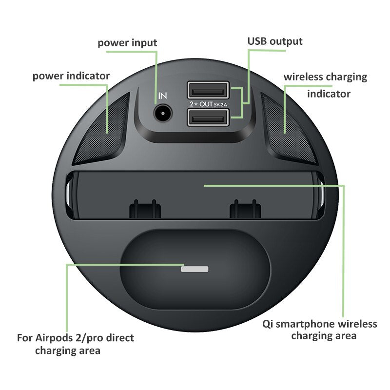 Chargeur sans fil 10W pour voiture avec support de tasse pour iPhone 13, 12 Pro, XS, XR/X, Samsung Galaxy S9/S8/Note10/Note9