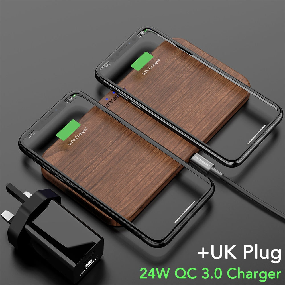 Chargeur sans fil KeySION 5 Coils pour iPhone, Samsung, AirPods, Xiaomi UK Plug