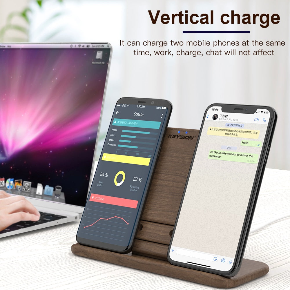 Chargeur sans fil KeySION 5 Coils pour iPhone, Samsung, AirPods, Xiaomi