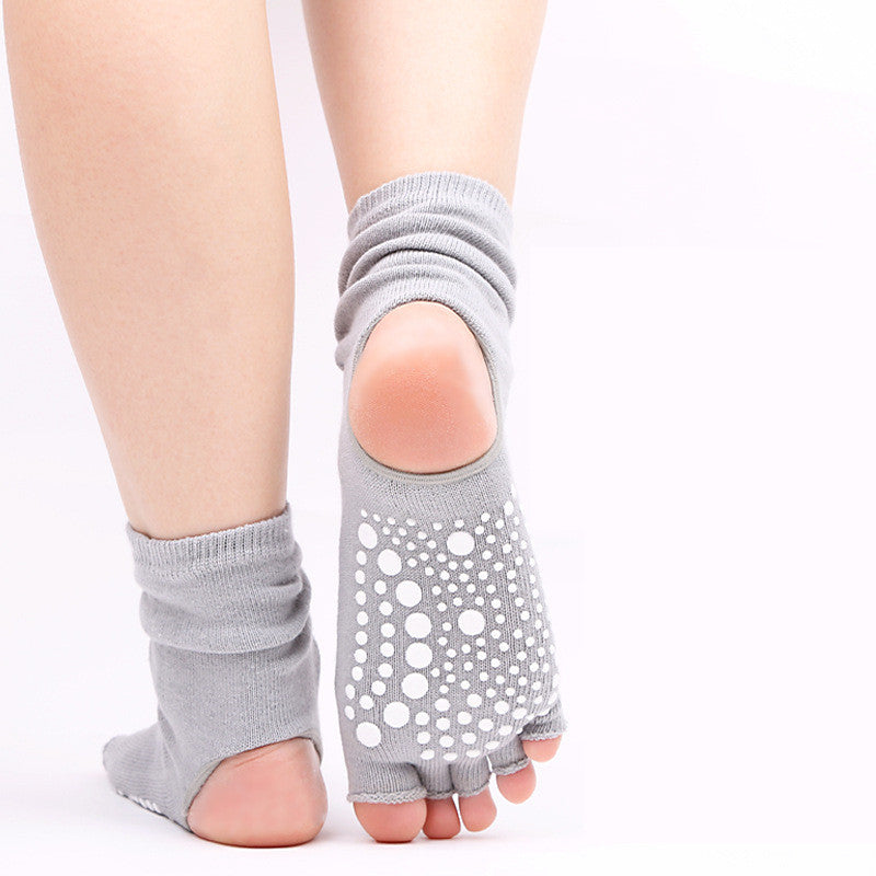 Chaussettes de yoga antidérapantes à cinq doigts et tube moyen | AOMshop