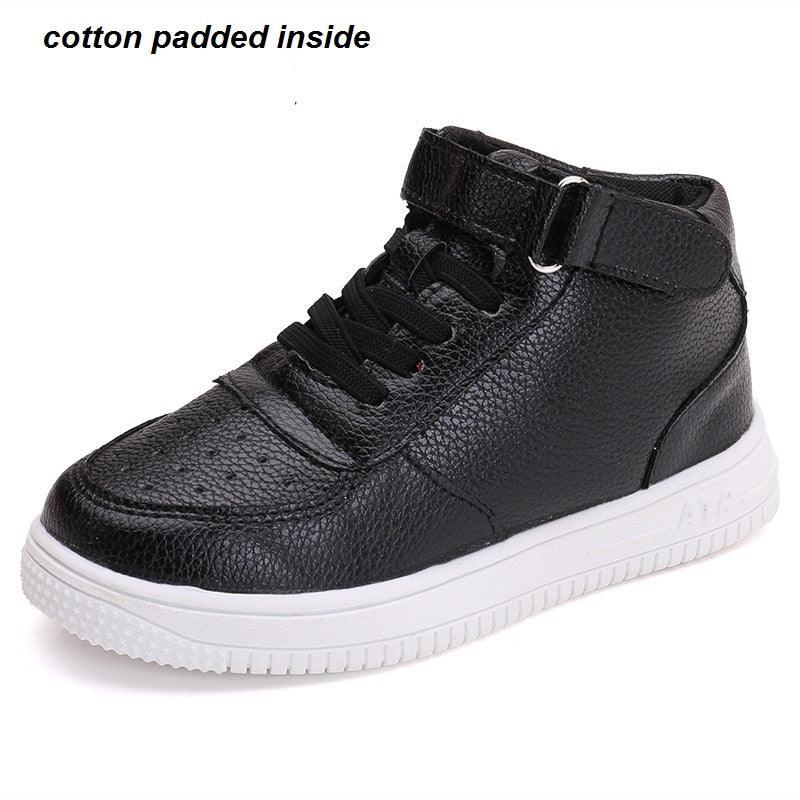 Chaussures Enfant Cuir Casual Sneakers black cotton padded China