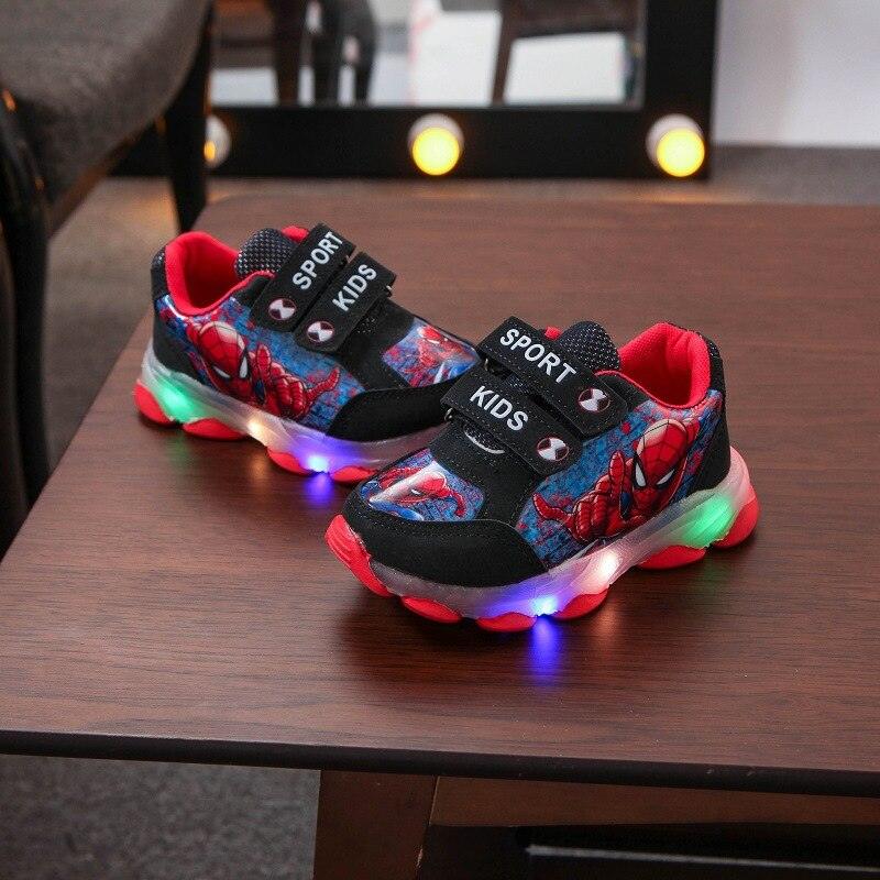 Chaussures Enfant Spider Man Lumineuses LED Sportives