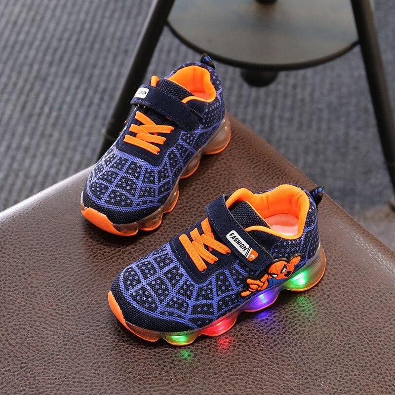Chaussures Enfant Spider Man Lumineuses LED Sportives
