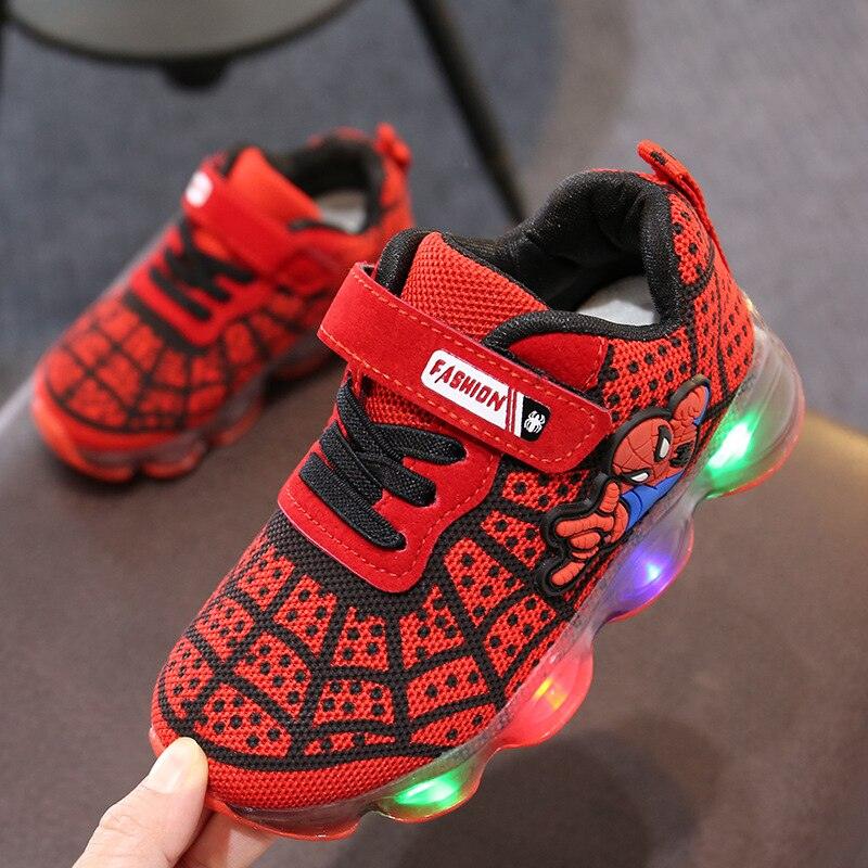 Chaussures Enfant Spider Man Lumineuses LED Sportives