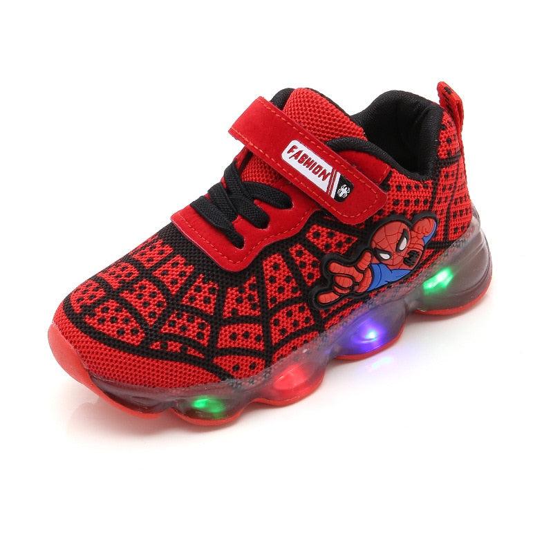 Chaussures Enfant Spider Man Lumineuses LED Sportives Red