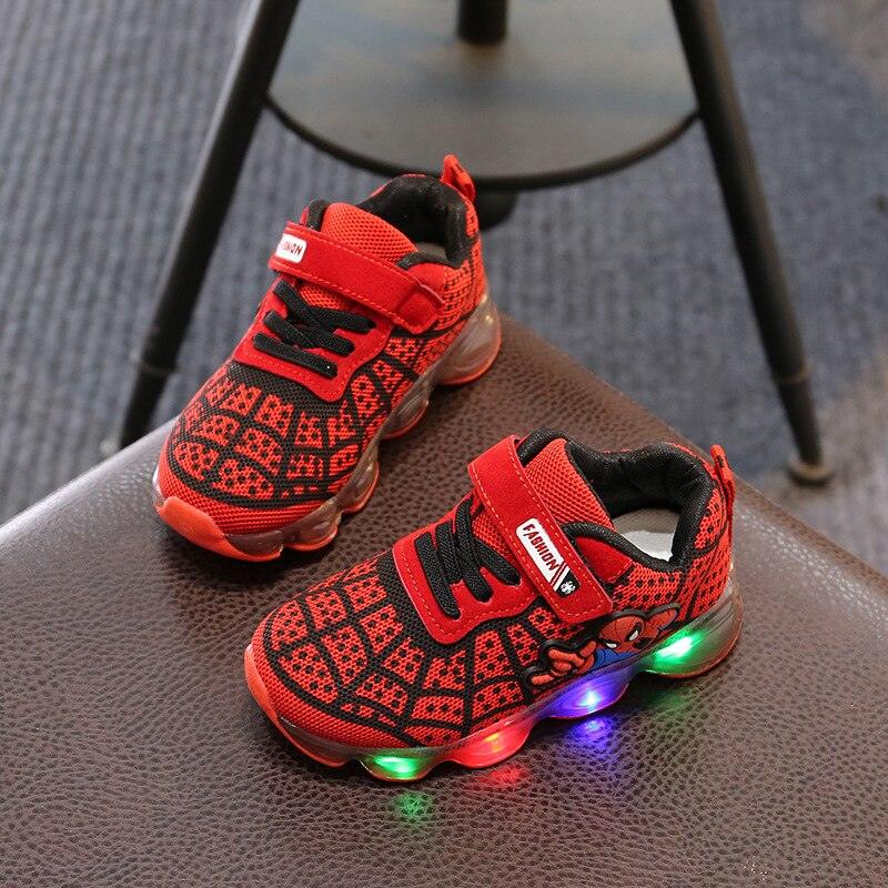 Chaussures Enfant Spider Man Lumineuses LED Sportives