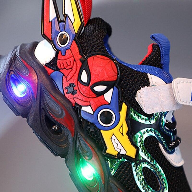 Chaussures Enfant Spiderman LED Lumineuses - Tailles 21-30