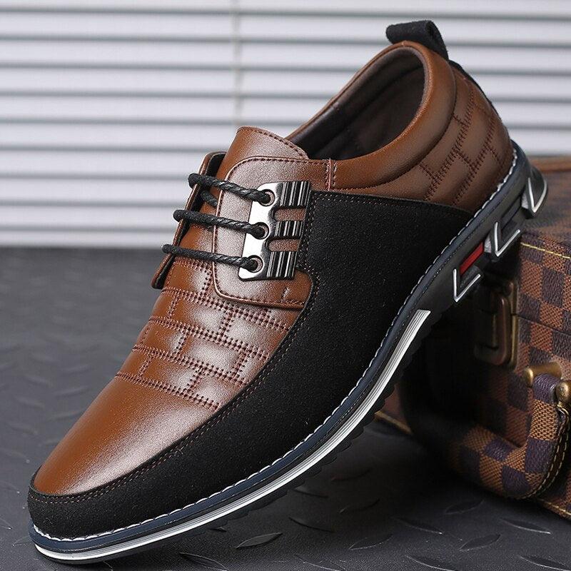 Chaussures Homme Grande Taille en Cuir Noir - Chaussures Habillées et Décontractées
