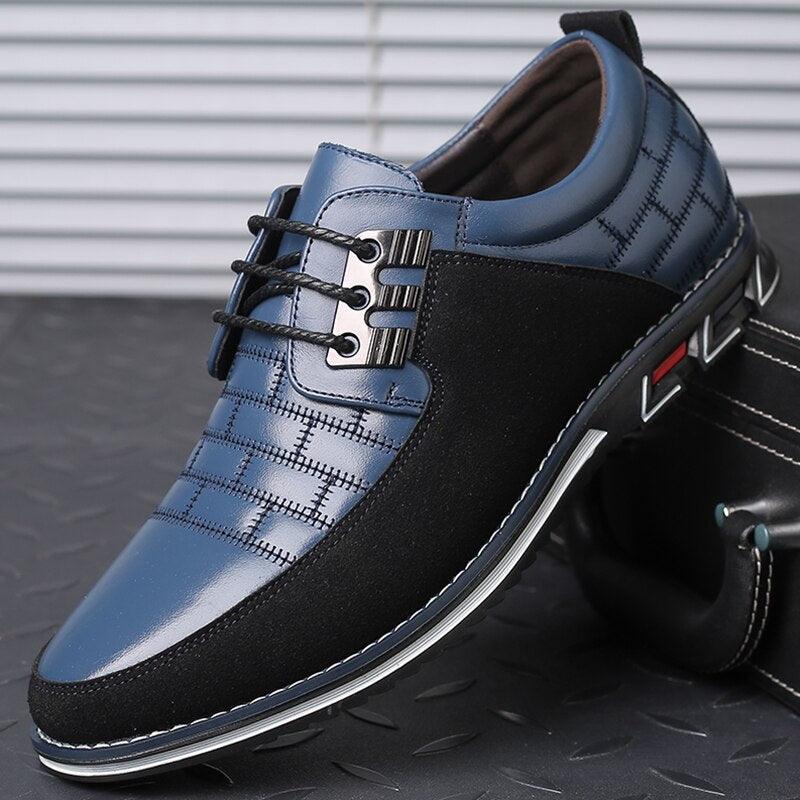 Chaussures Homme Grande Taille en Cuir Noir - Chaussures Habillées et Décontractées