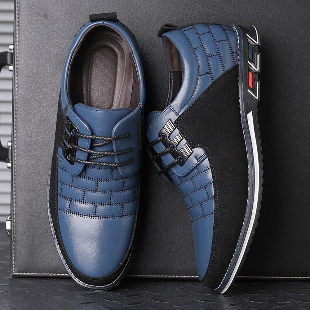 Chaussures Homme Grande Taille en Cuir Noir - Chaussures Habillées et Décontractées