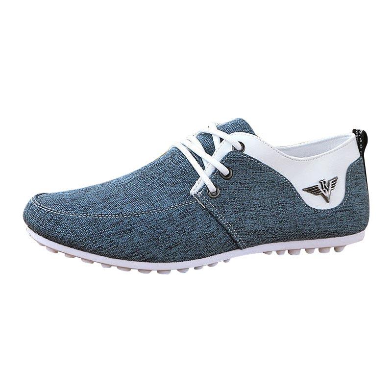 "Chaussures Hommes 2022 : Mocassins en toile casual et respirants" Blue CN