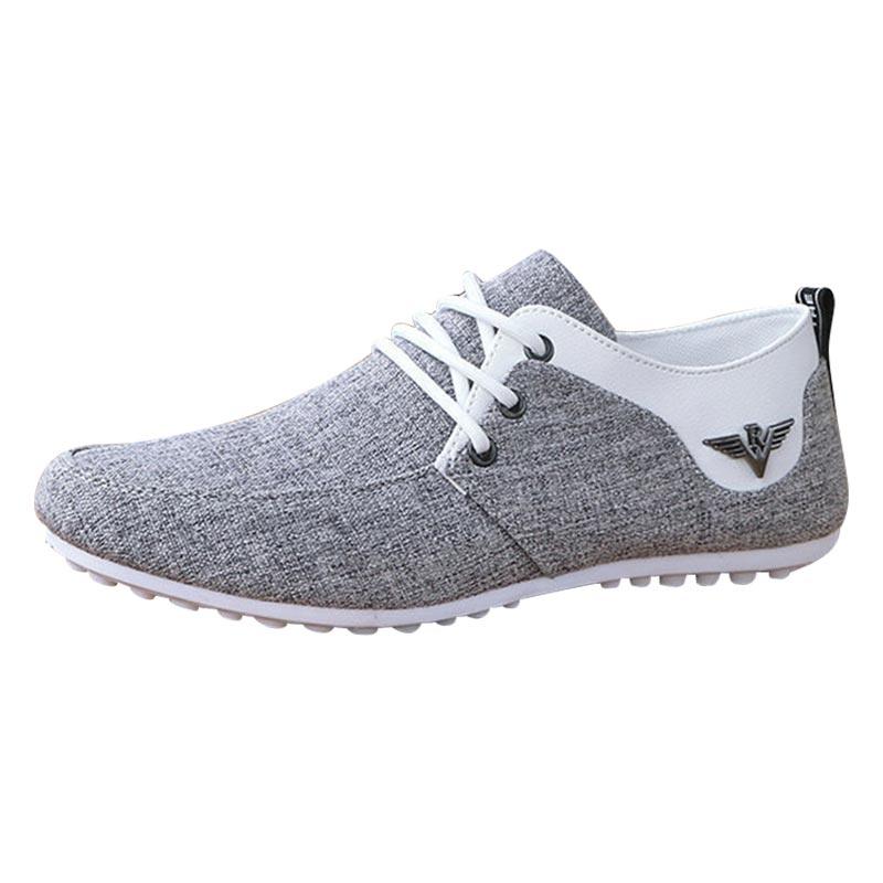"Chaussures Hommes 2022 : Mocassins en toile casual et respirants" Grey CN
