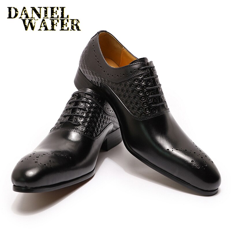 Chaussures Oxford pour homme en cuir véritable - Mariage, bureau et mode