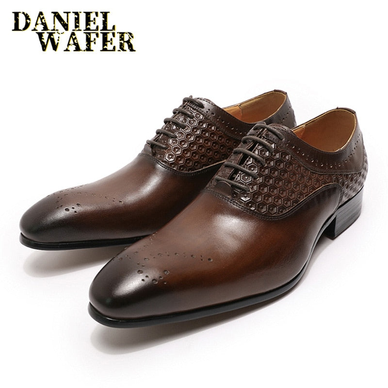 Chaussures Oxford pour homme en cuir véritable - Mariage, bureau et mode