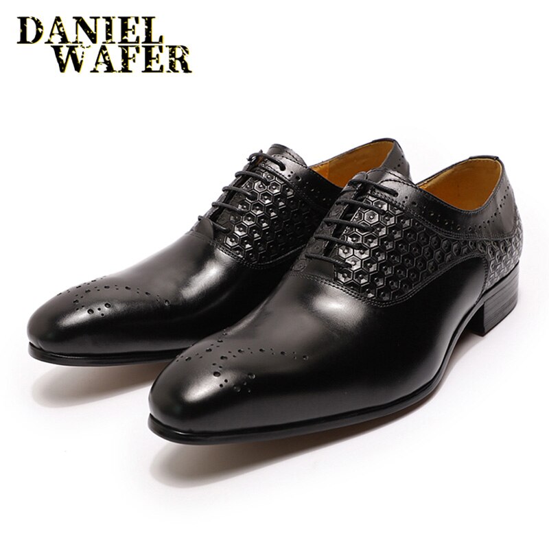 Chaussures Oxford pour homme en cuir véritable - Mariage, bureau et mode