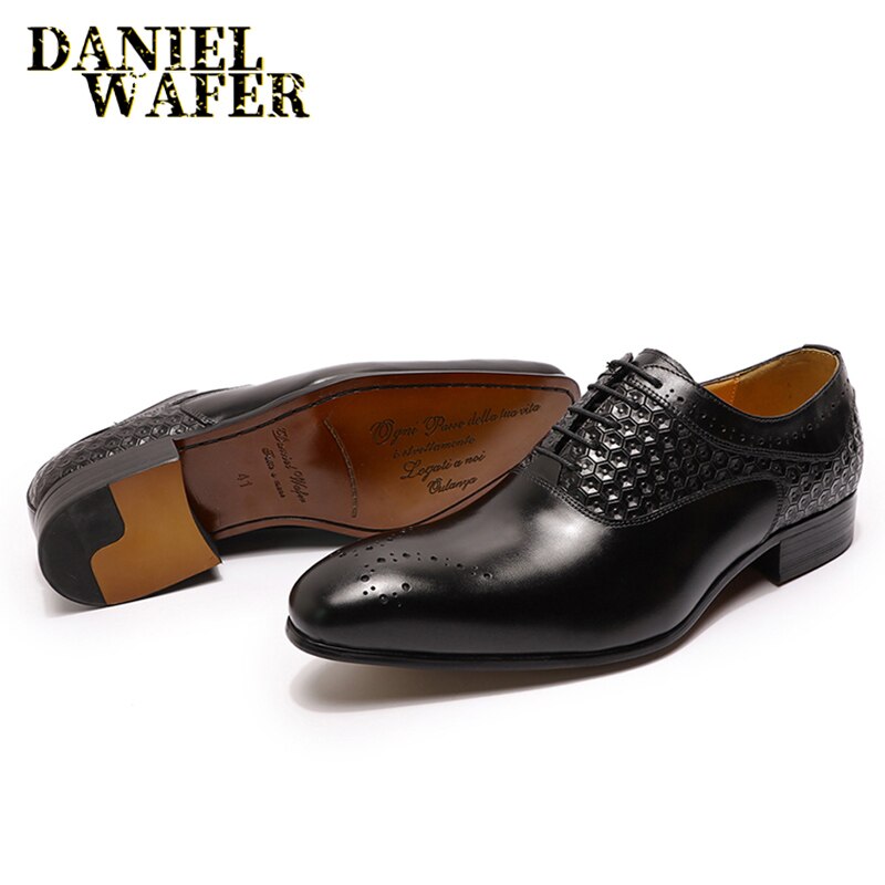 Chaussures Oxford pour homme en cuir véritable - Mariage, bureau et mode