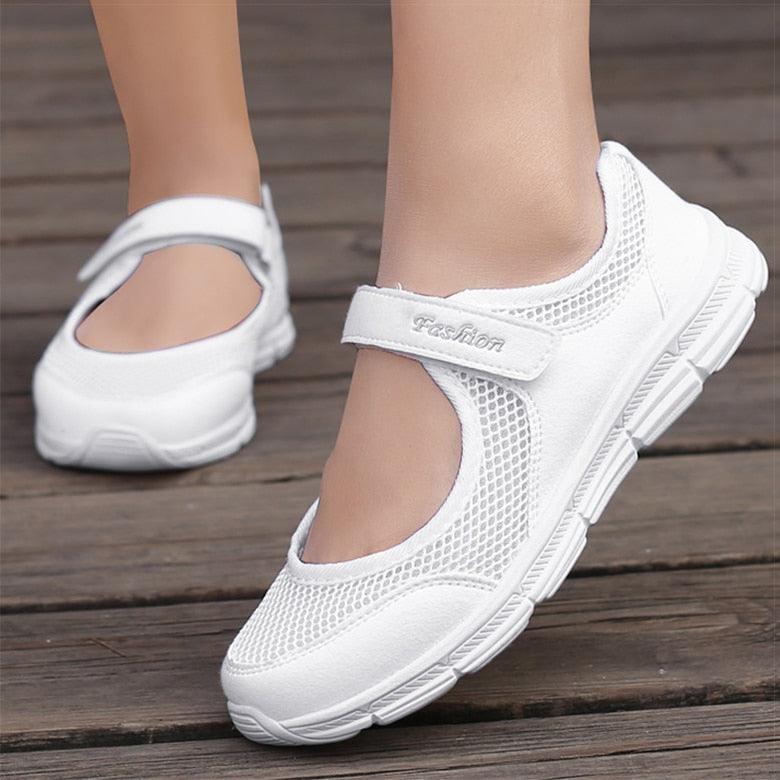 Chaussures Vulcanisées Femme Légères et Respirantes White