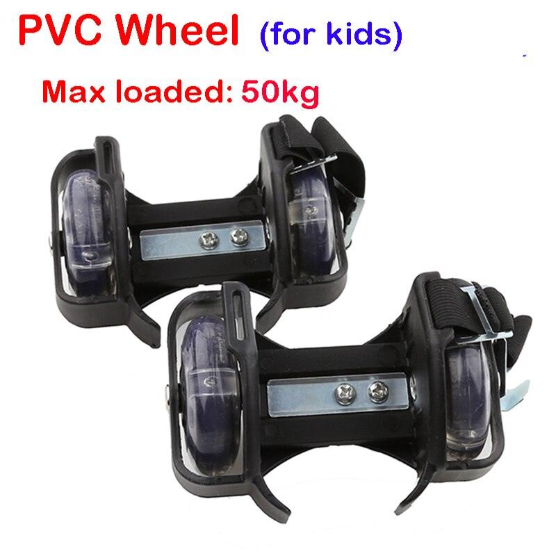 Chaussures à roulettes clignotantes | Rollers pour enfants et adultes 50kg PVC Black