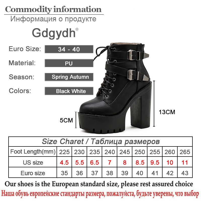 Chaussures à talon haut gothiques avec boucle métallique pour femme - AOMshop
