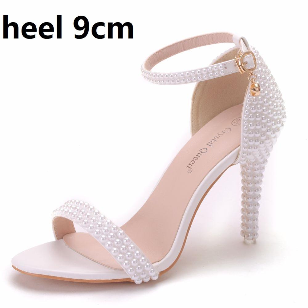 "Chaussures de mariée blanches à talons hauts - AOMshop" heel 9cm