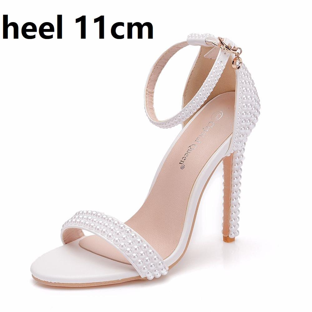 "Chaussures de mariée blanches à talons hauts - AOMshop" heel 11cm