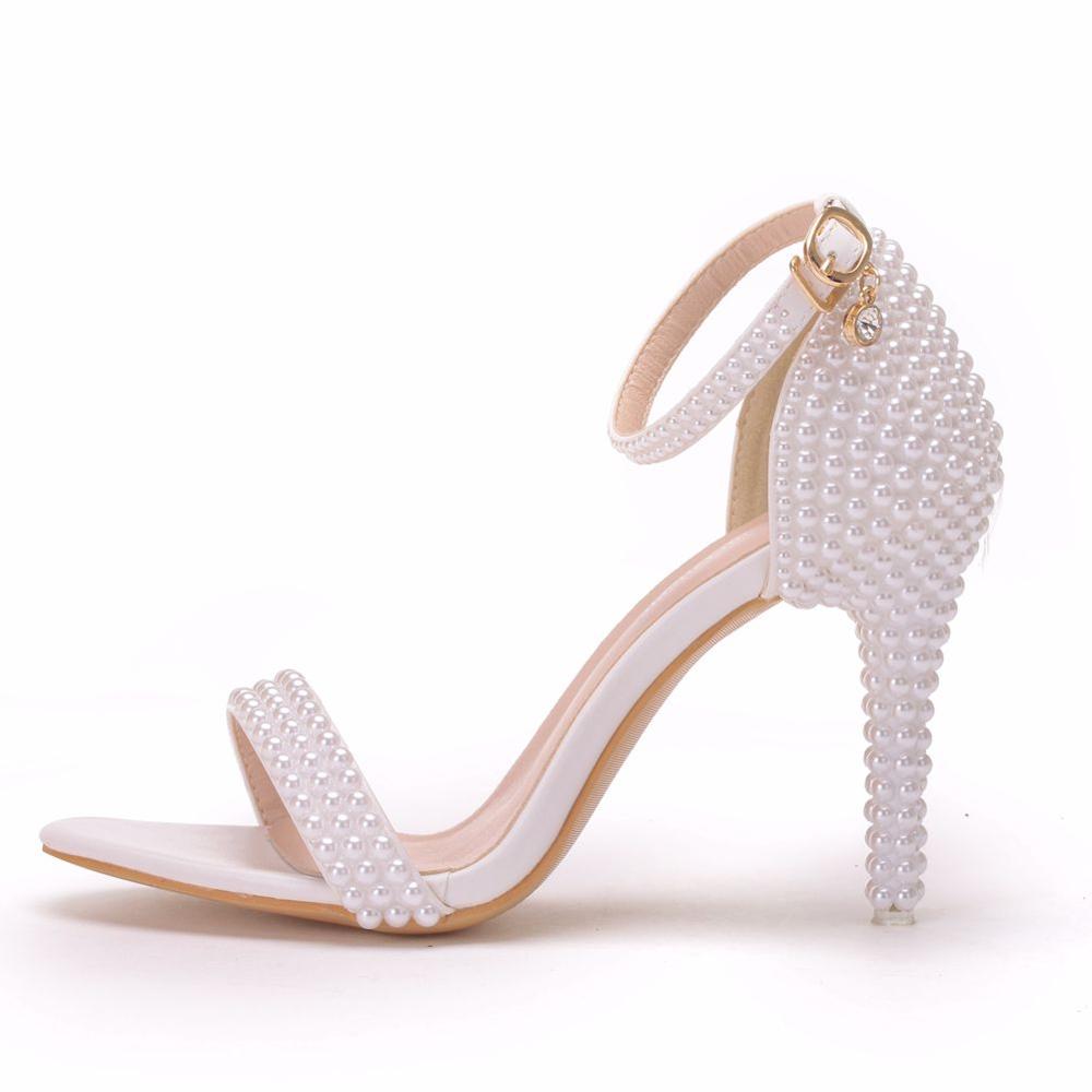 "Chaussures de mariée blanches à talons hauts - AOMshop"