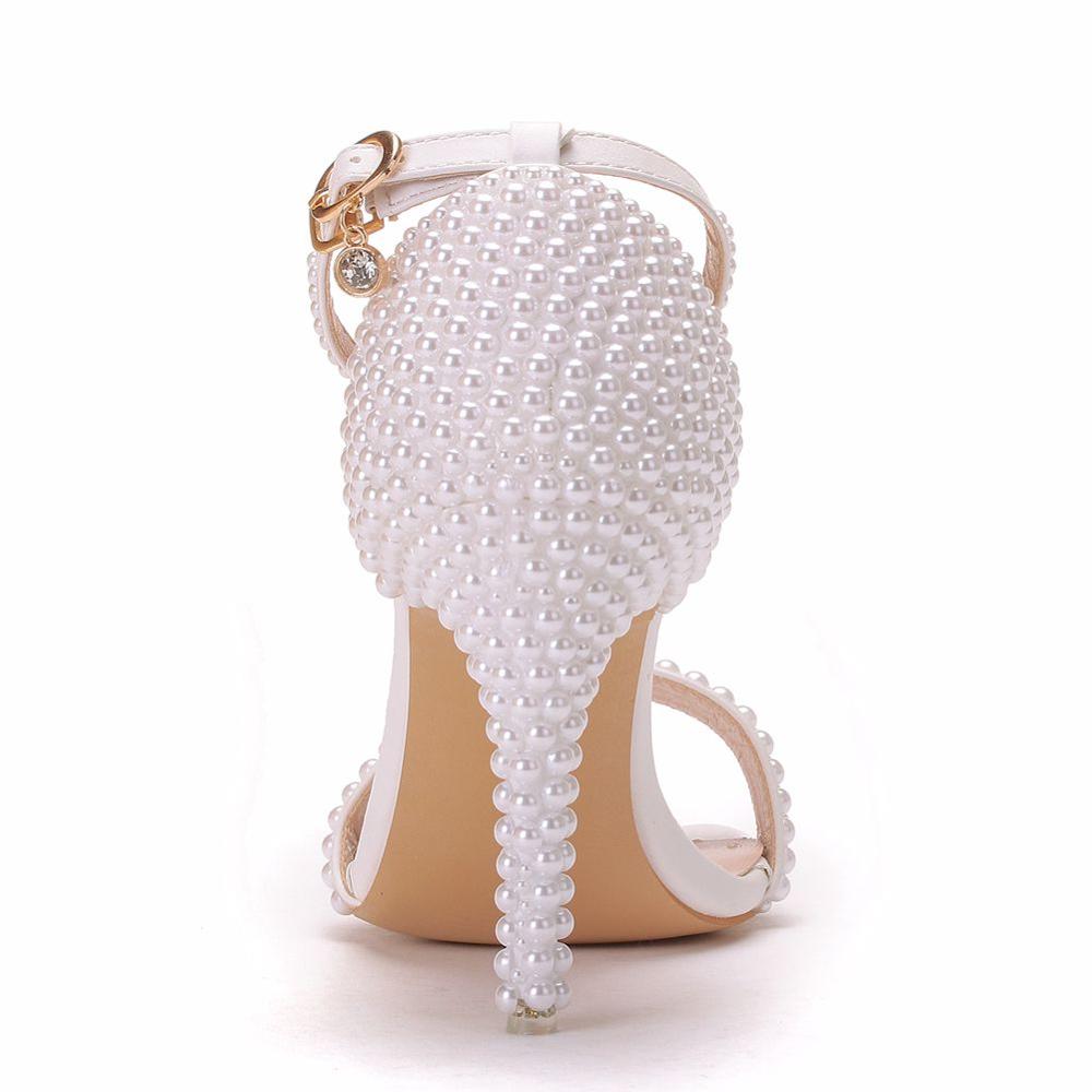 "Chaussures de mariée blanches à talons hauts - AOMshop"