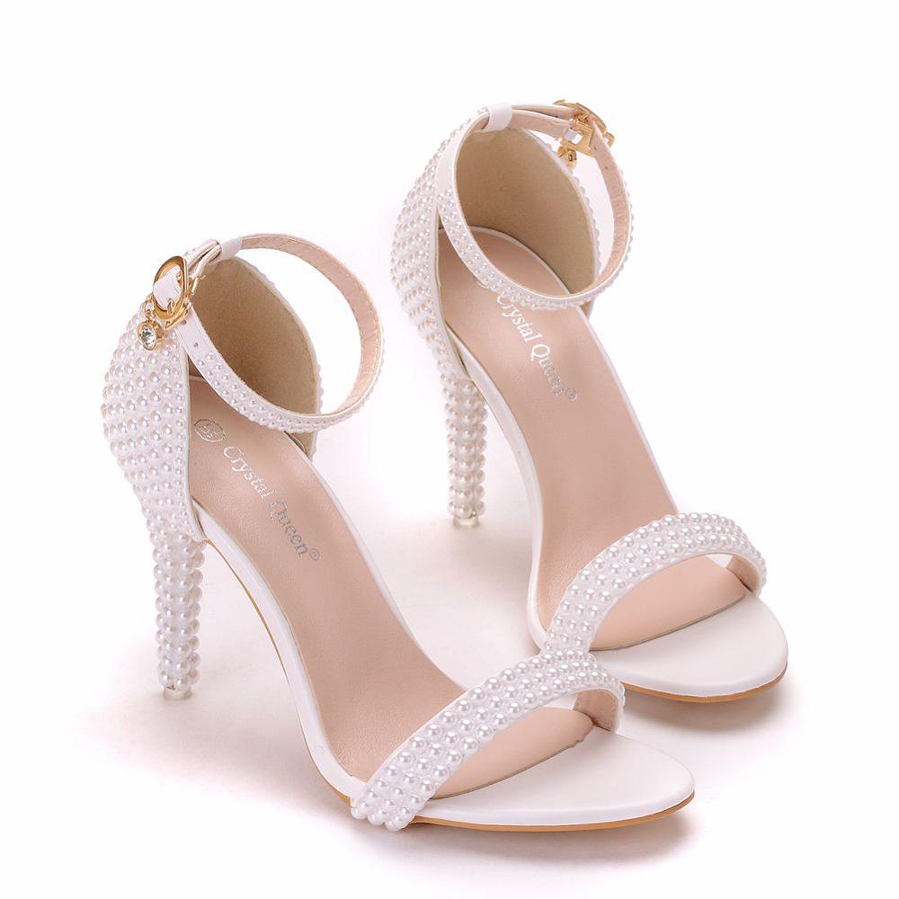 "Chaussures de mariée blanches à talons hauts - AOMshop"
