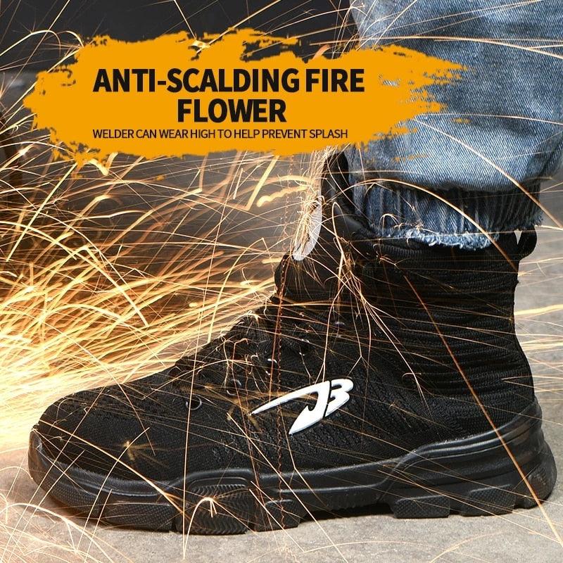 "Chaussures de sécurité indestructibles avec embout en acier pour hommes et femmes" Black