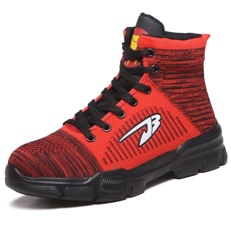 "Chaussures de sécurité indestructibles avec embout en acier pour hommes et femmes" Red