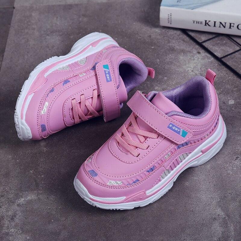 "Chaussures de sport pour filles : baskets enfant rose, antidérapantes et imperméables"