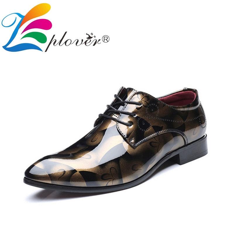 Chaussures habillées pour hommes en cuir verni de marque de luxe