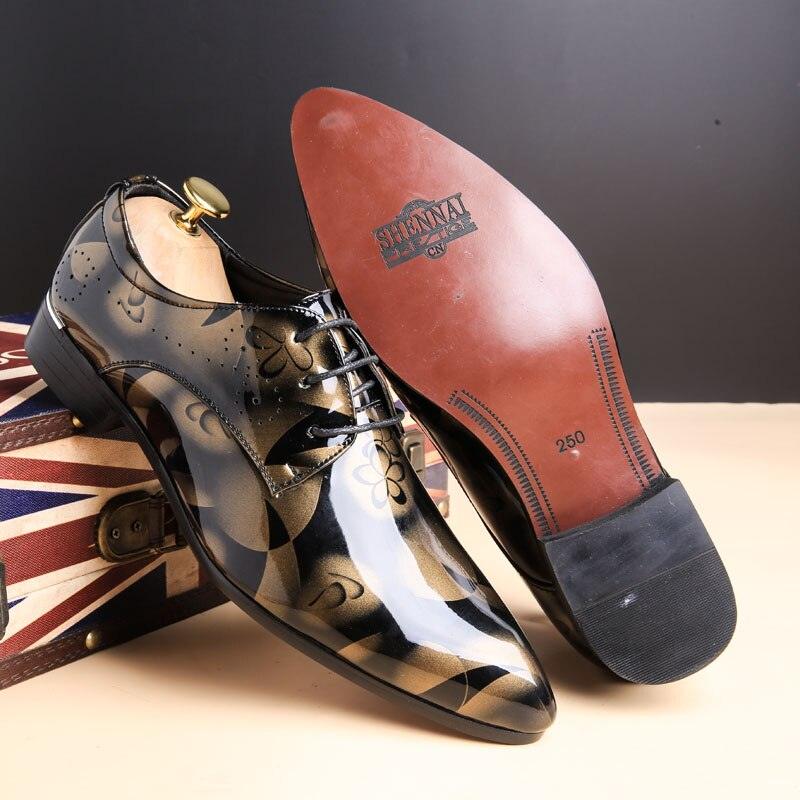 Chaussures habillées pour hommes en cuir verni de marque de luxe