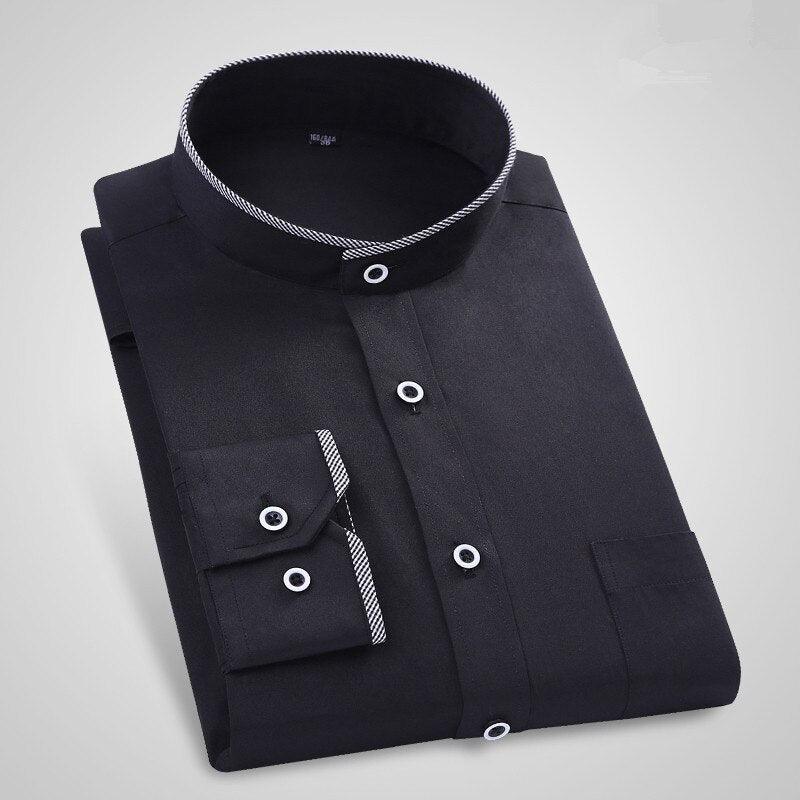 "Chemise pour hommes style chinois avec col mandarin" Black