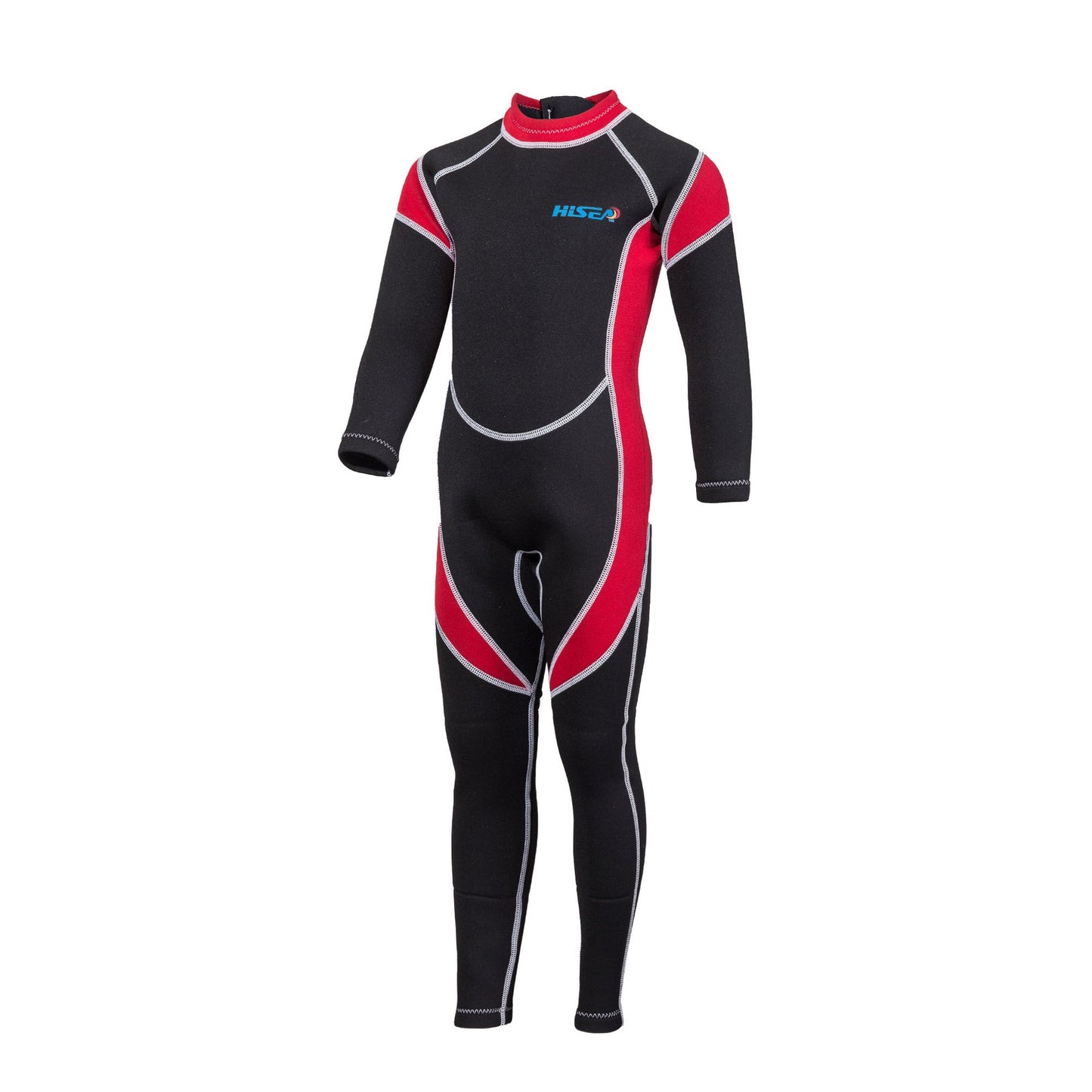 Children's combinaison de plongée une pièce chaude et imperméable AOMshop Black red