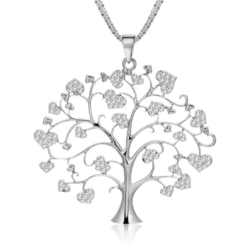 Collier Arbre de Vie Pendentif pour Femme - Bijoux Accessoires Cadeau silver