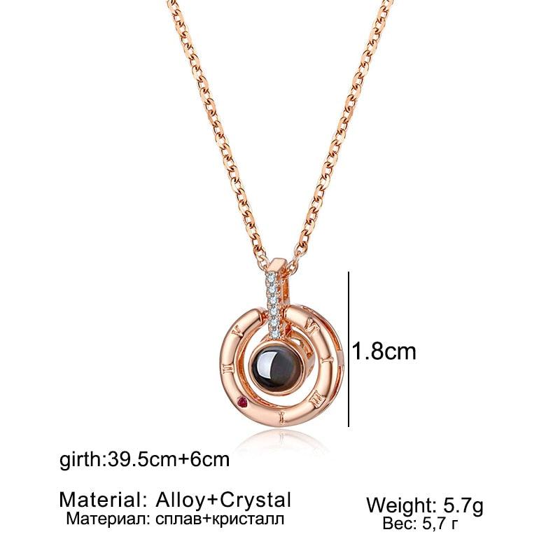 Collier Lettre 100 Langues Je T'aime Projection
