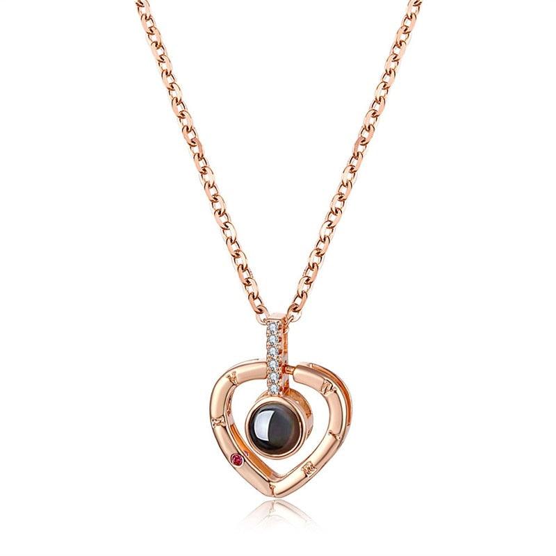 Collier Lettre 100 Langues Je T'aime Projection LV0963-3