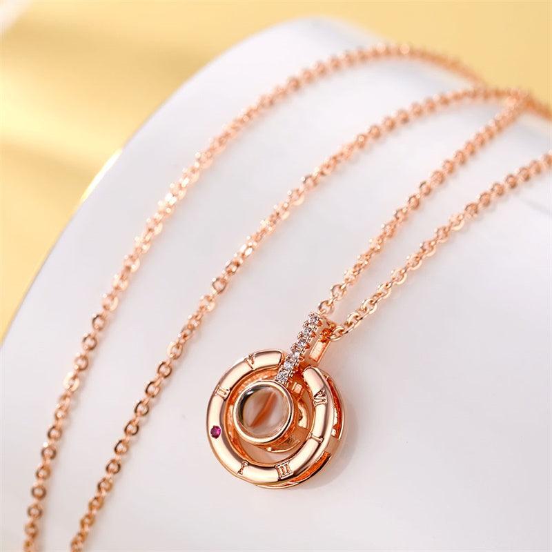 Collier Lettre 100 Langues Je T'aime Projection