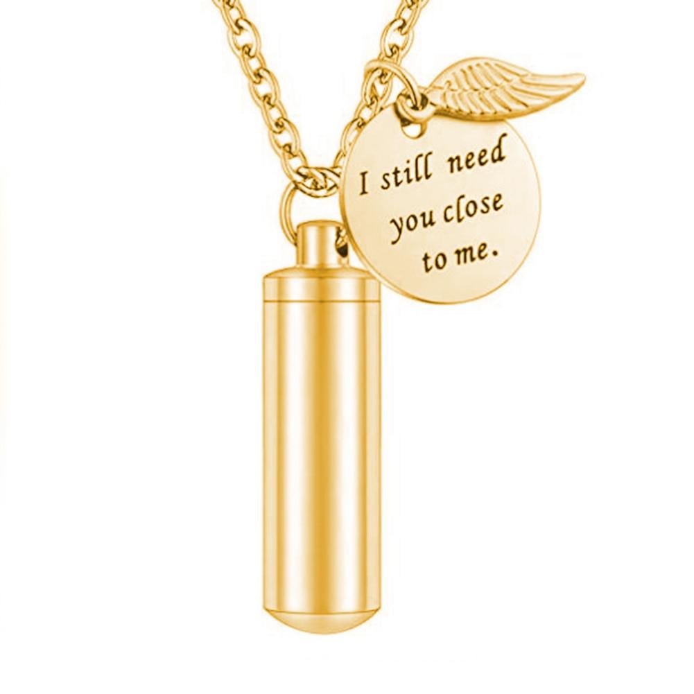 Collier Urne I Still Need You Close to Me en Acier Inoxydable pour Cendres
